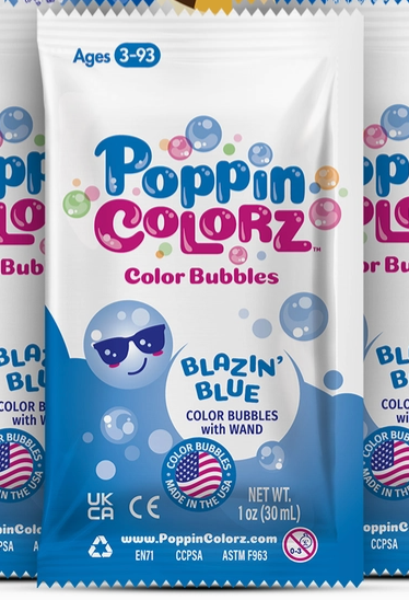 Poppincolorz Blazin' Blue Color Bubbles