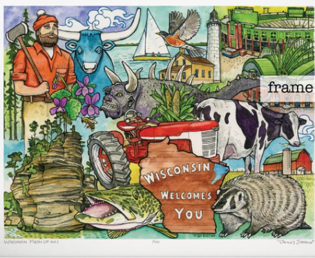 Wisconsin Mash Up Puzzle 1000 pc (James Steeno)