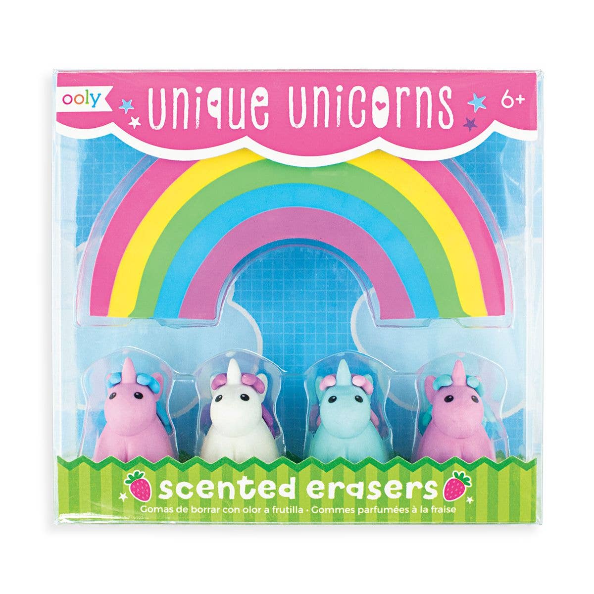Unique Unicorns: Strawberry Scented Erasers (5 PC Set)