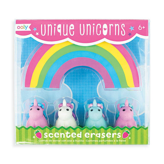 Unique Unicorns: Strawberry Scented Erasers (5 PC Set)