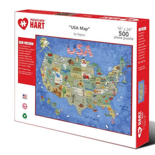 USA Map Puzzle By Sapna - 500 Pieces