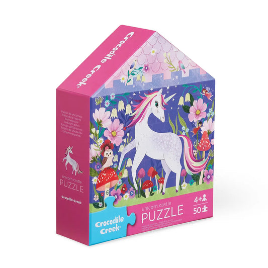 50-Piece Flat House Puzzle - Unicorn Castle