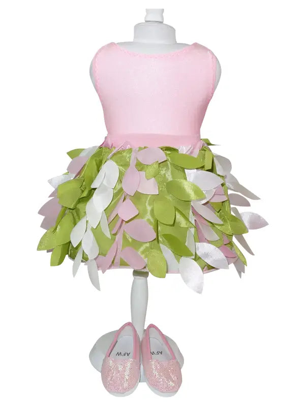 Spring Green and Pink - Doll Petal Party Skirt Set For Kids