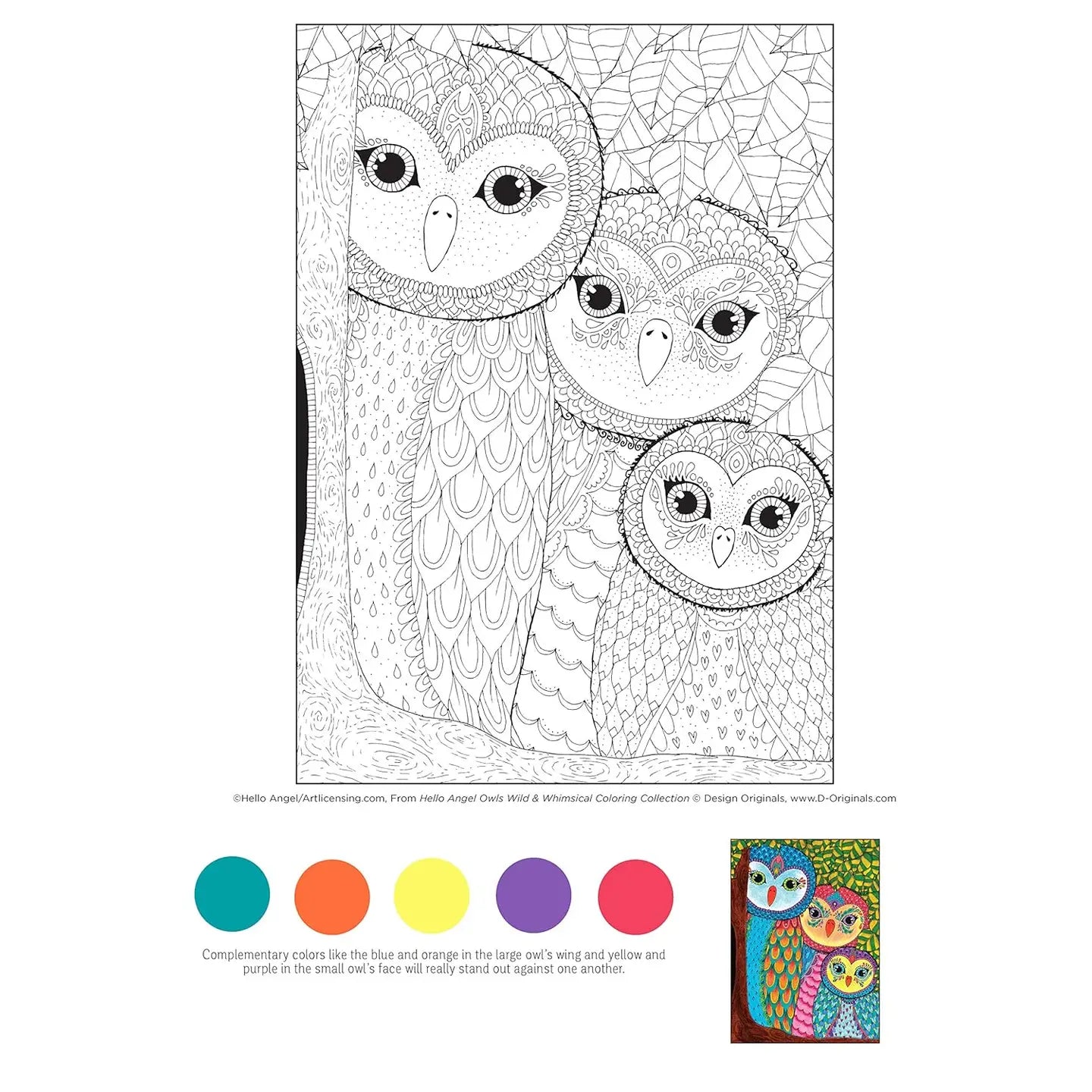 Owls Wild & Whimsical Coloring Collection