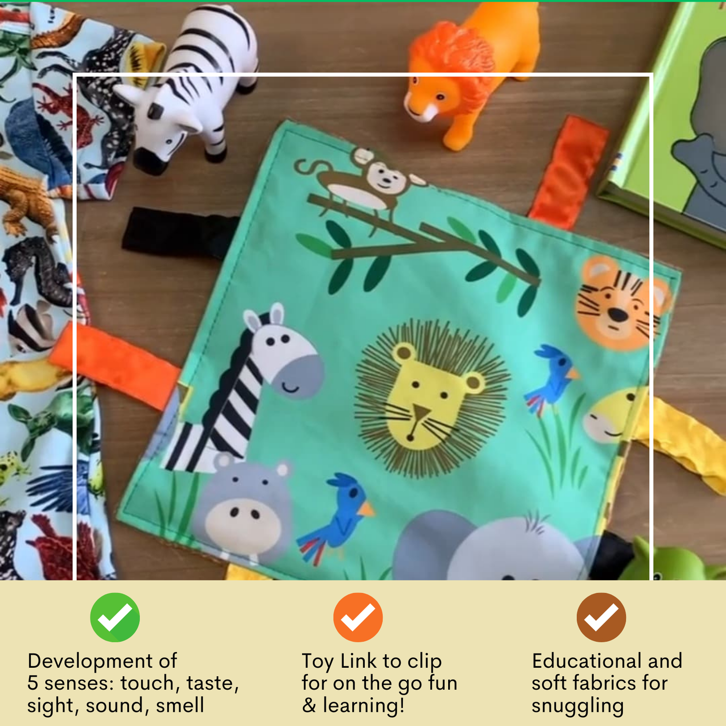 Jungle Zoo Crinkle Tag Square 8x8