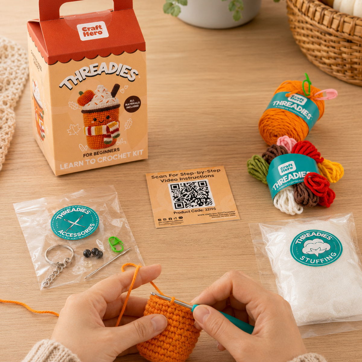 Fall Crochet Kit for Beginners | Pumpkin Spice Latte