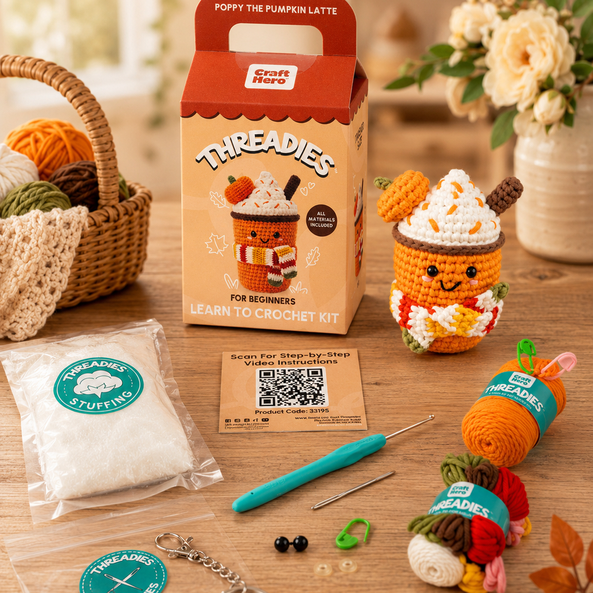 Fall Crochet Kit for Beginners | Pumpkin Spice Latte