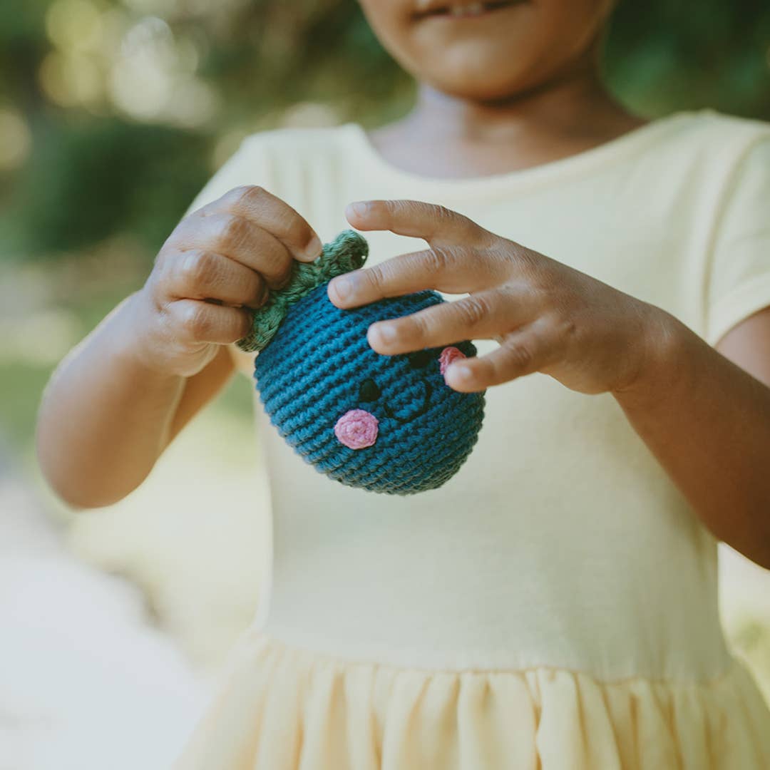 Sweet Blueberry Baby Rattle (Organic)