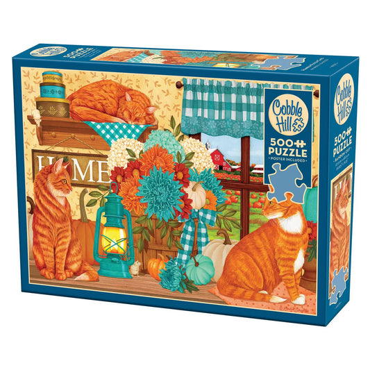 Pumpkin Patch Cats 500pc Puzzle