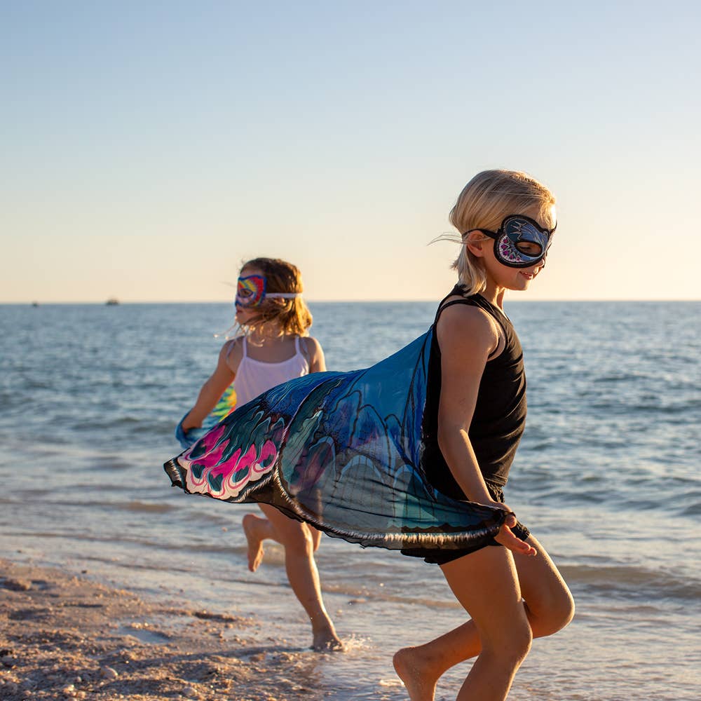 Karner Blue Butterfly Wings + Mask (Kids Cape Costume Set)
