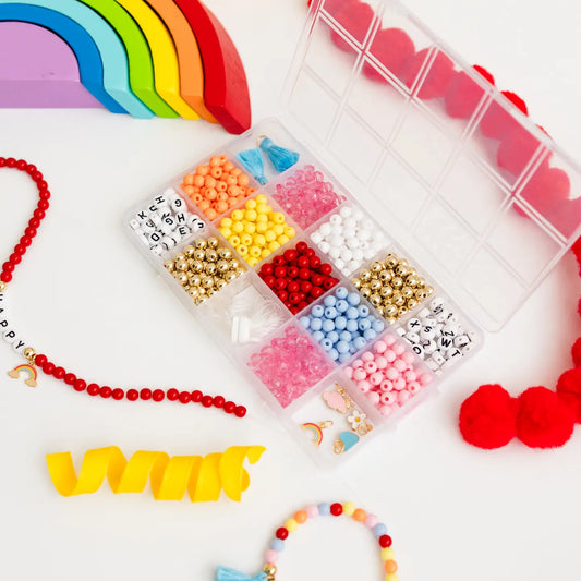 Color My World Rainbow Diy Stretchy Bracelet Craft Kit