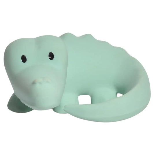 Crocodile Natural Organic Rubber Teether, Rattle & Bath Toy