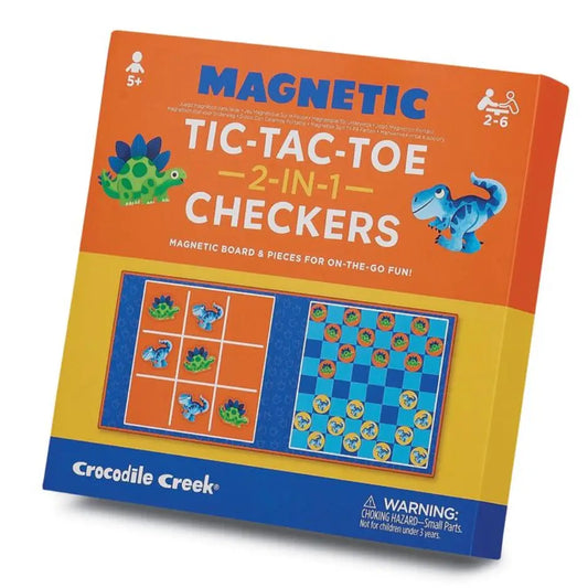 Magnetic Dino Game - Tic Tac Toe & Checkers