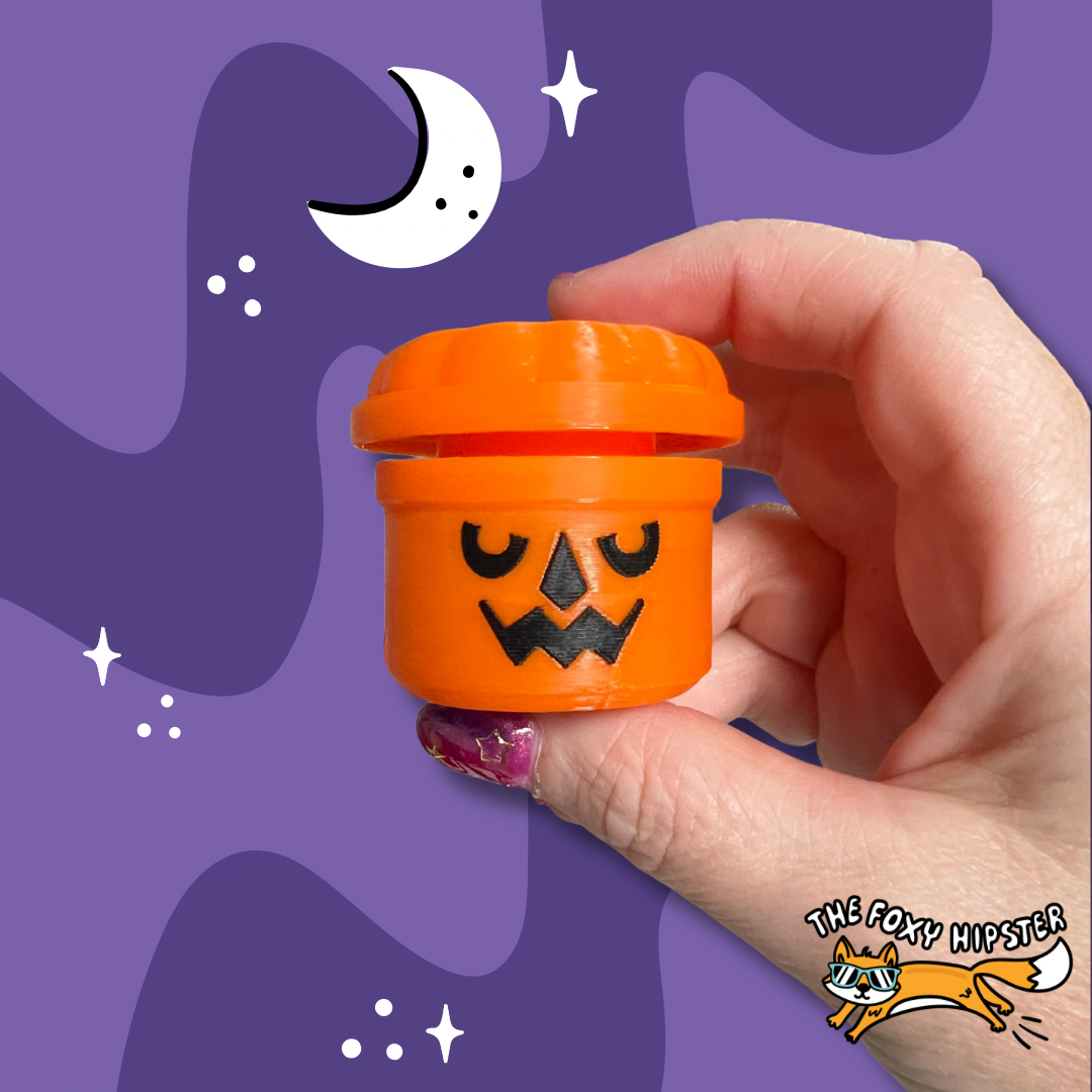 Boo Bucket Orange Fidget Toy Clicker Bag Charm