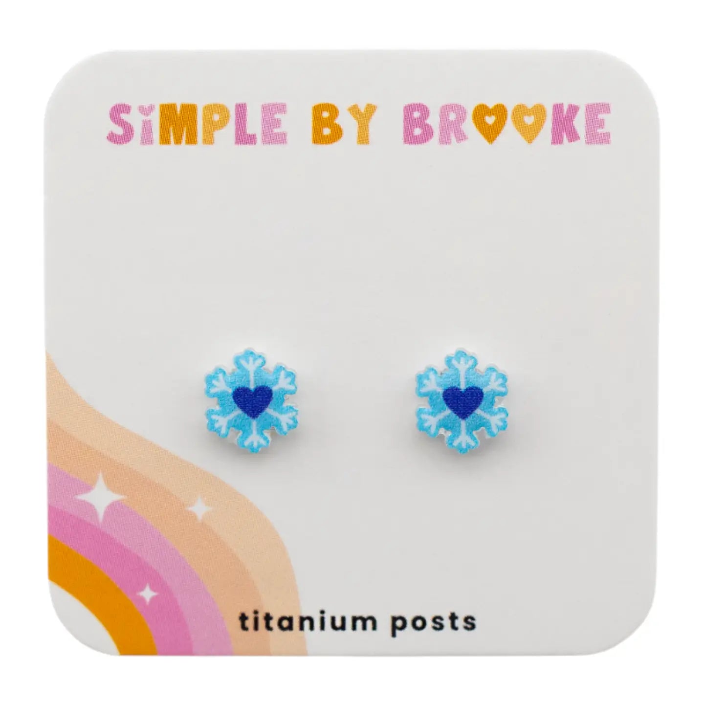 Blue Snowflake Stud Earrings