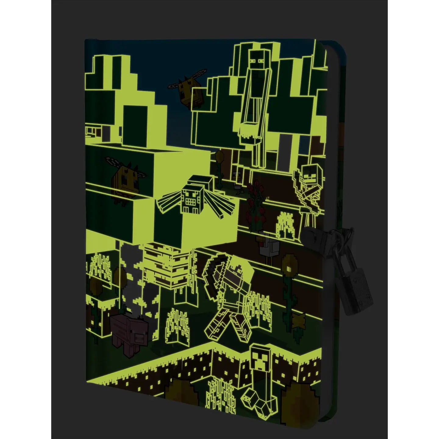 Mobs Glow-in-The-Dark Lock & Key Diary ; Minecraft