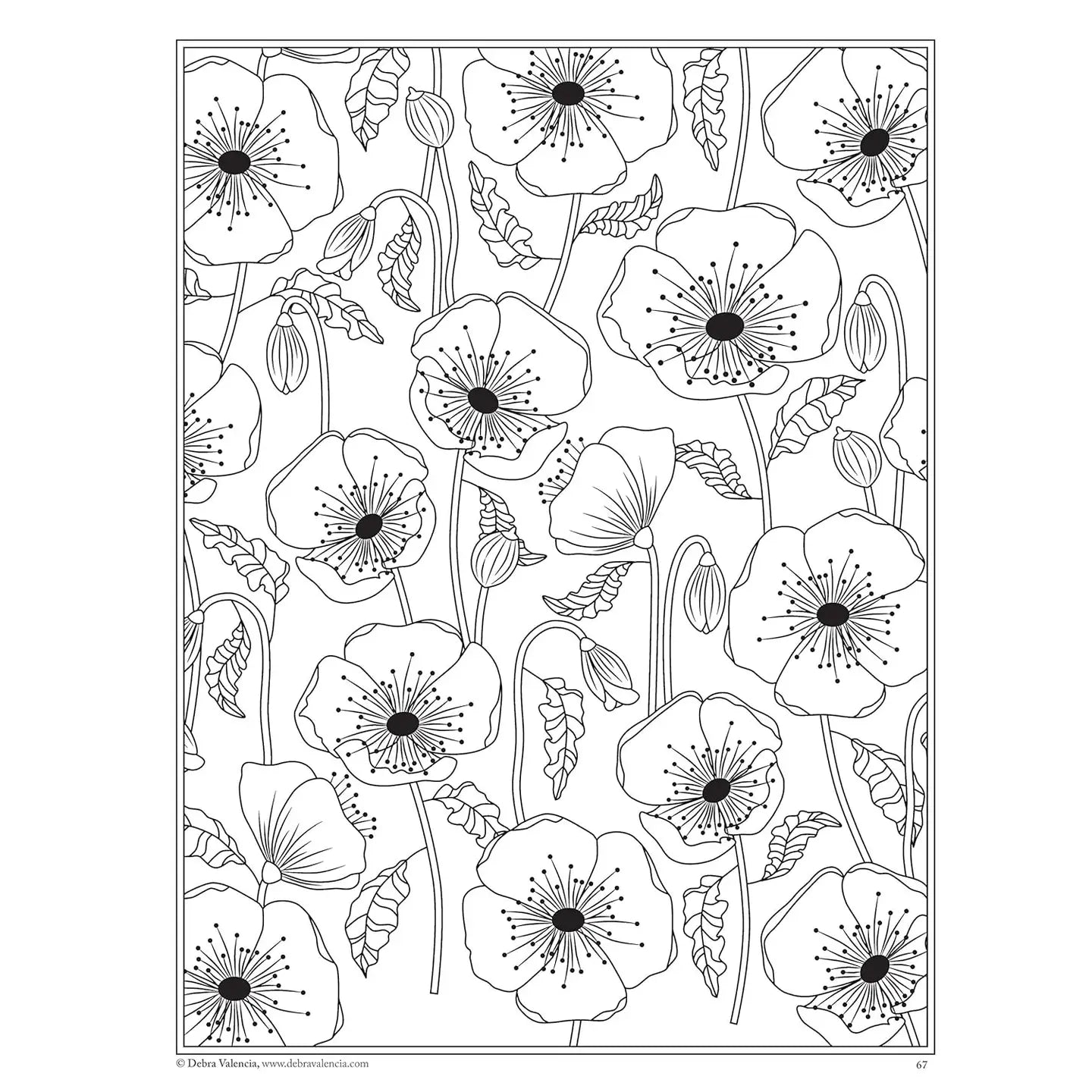 Modern Flowers Coloring Book