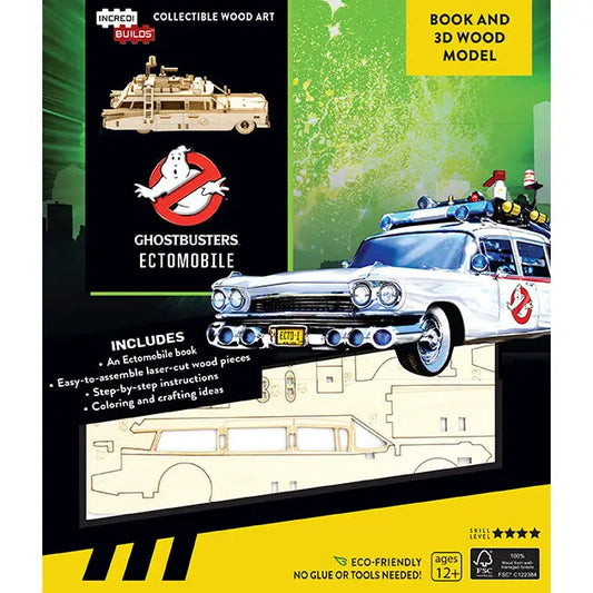 Ghostbusters: Ectomobile Book and 3D Wood Model Incredibuild