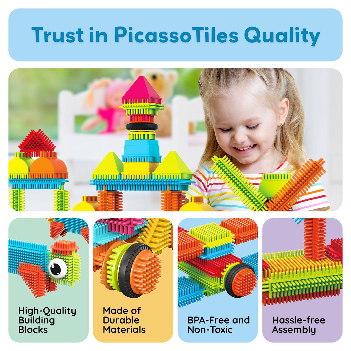 PicassoTiles 116pc Hedgehog Building Blocks