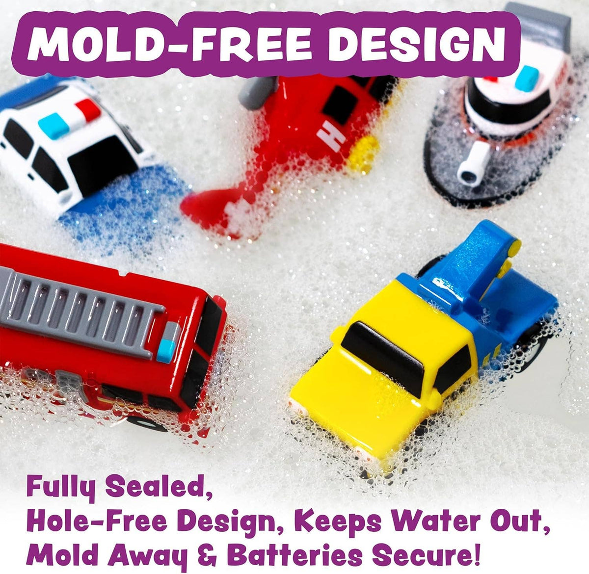 Tub Works® Emergency™ Cars Light Up Bath Toys
