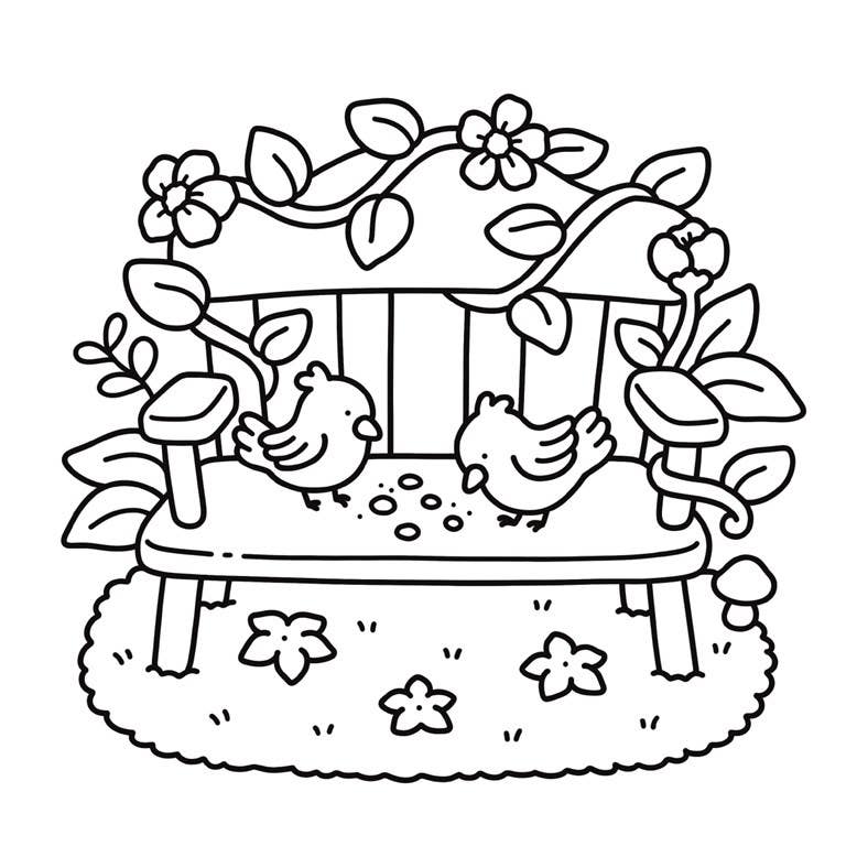 Garden Corners: Bold and Easy Coloring Book