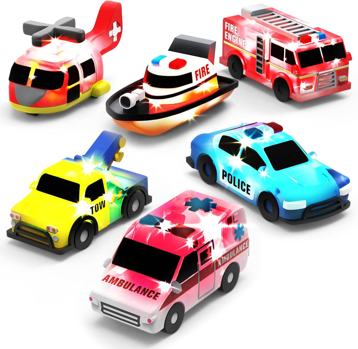 Tub Works® Emergency™ Cars Light Up Bath Toys