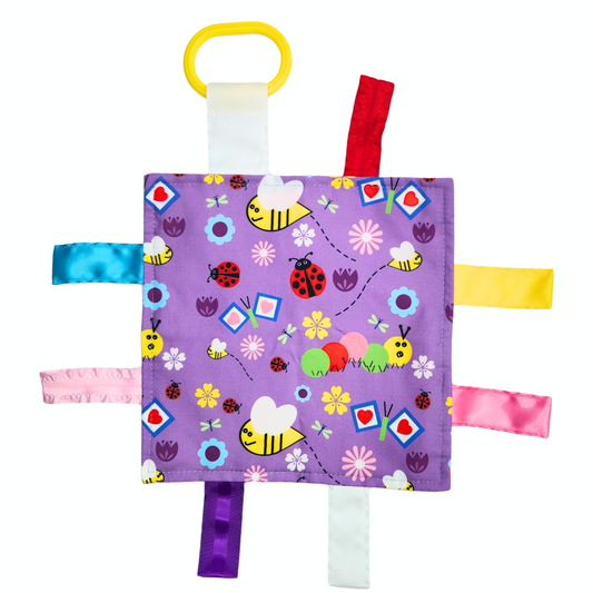 Garden Flower Bees and Butterflies Learning Lovey Toy 8"x 8"