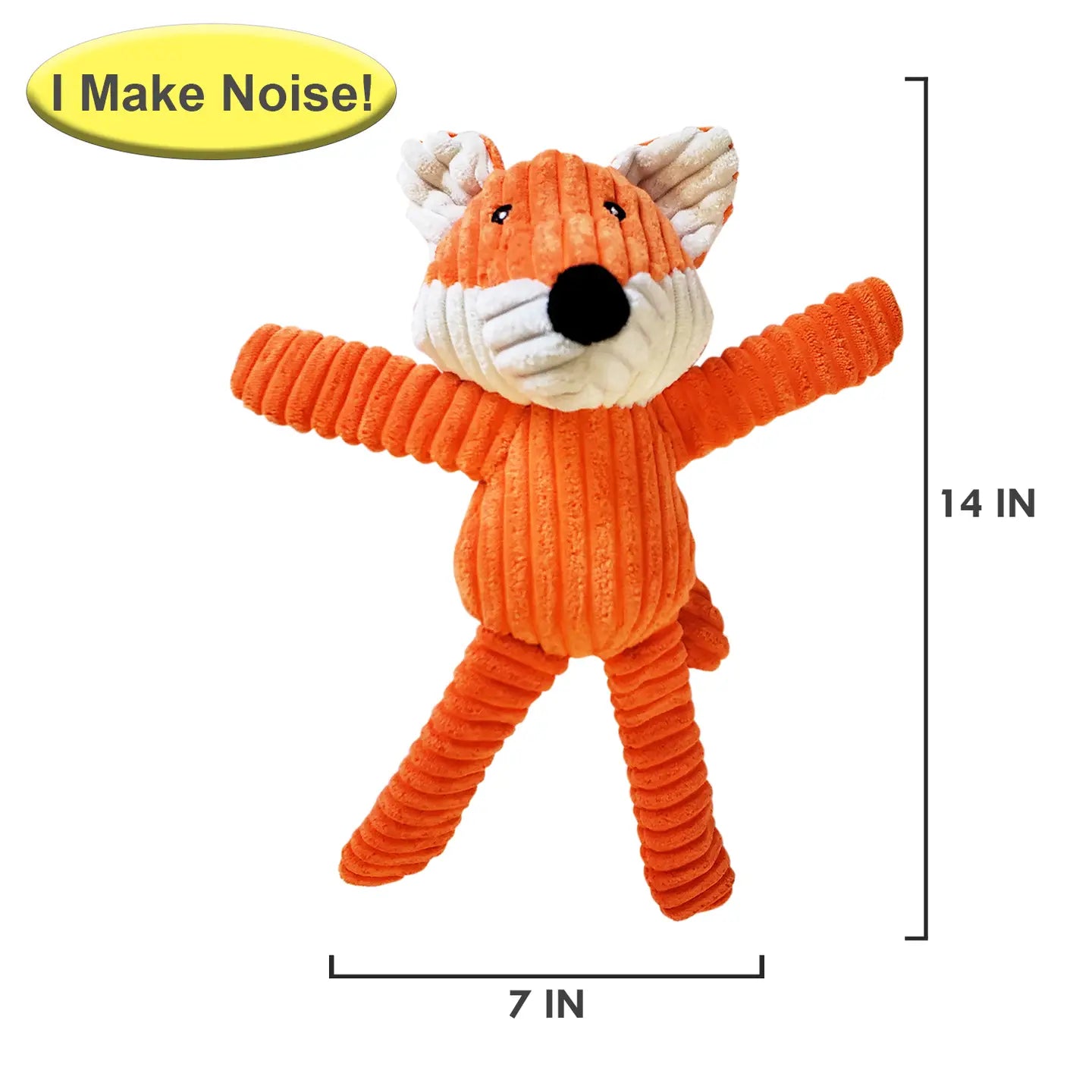 Victor the Fox - Corduroy Squeaker Plush Dog Toy