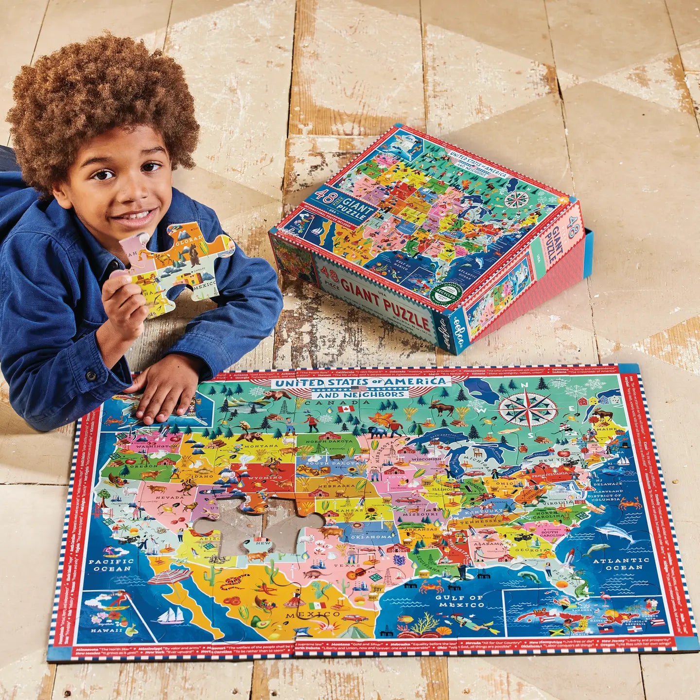 USA 48 Piece Giant Rectangle Puzzle