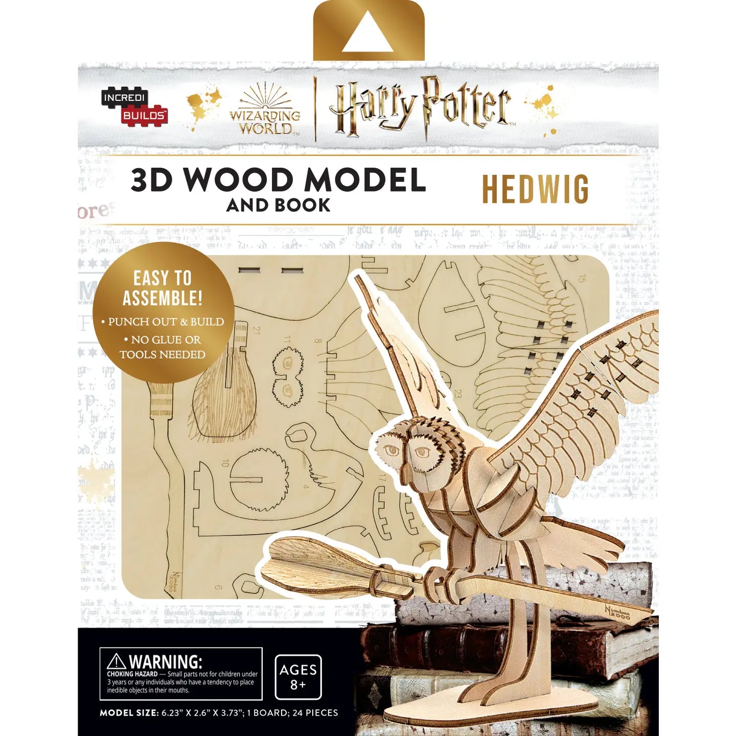 Hedwig 3D Wood Model and Book : Harry Potter Incredibuild