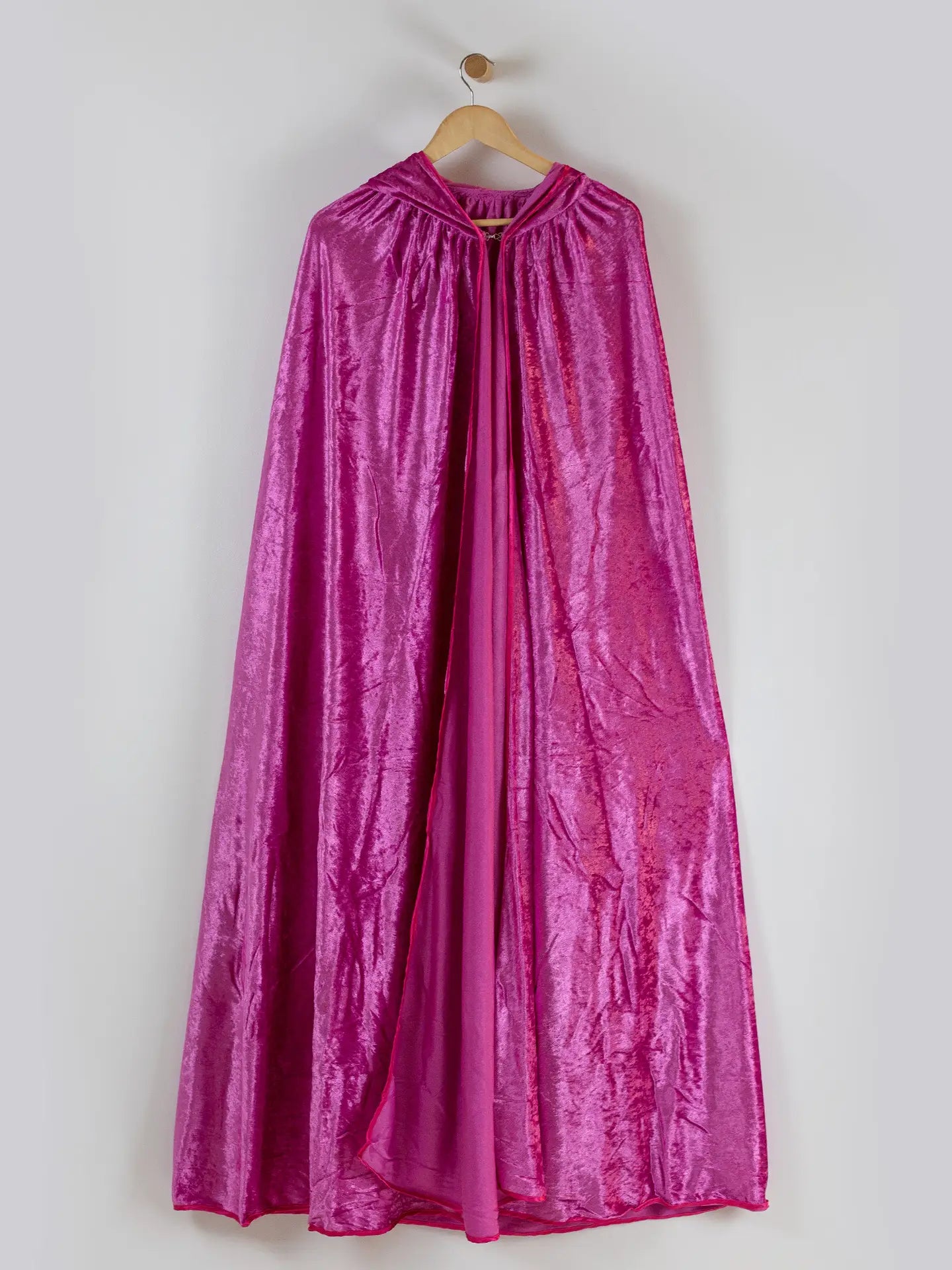 Magenta Crushed Velour Hooded Cape - Kids Hooded Cloak -