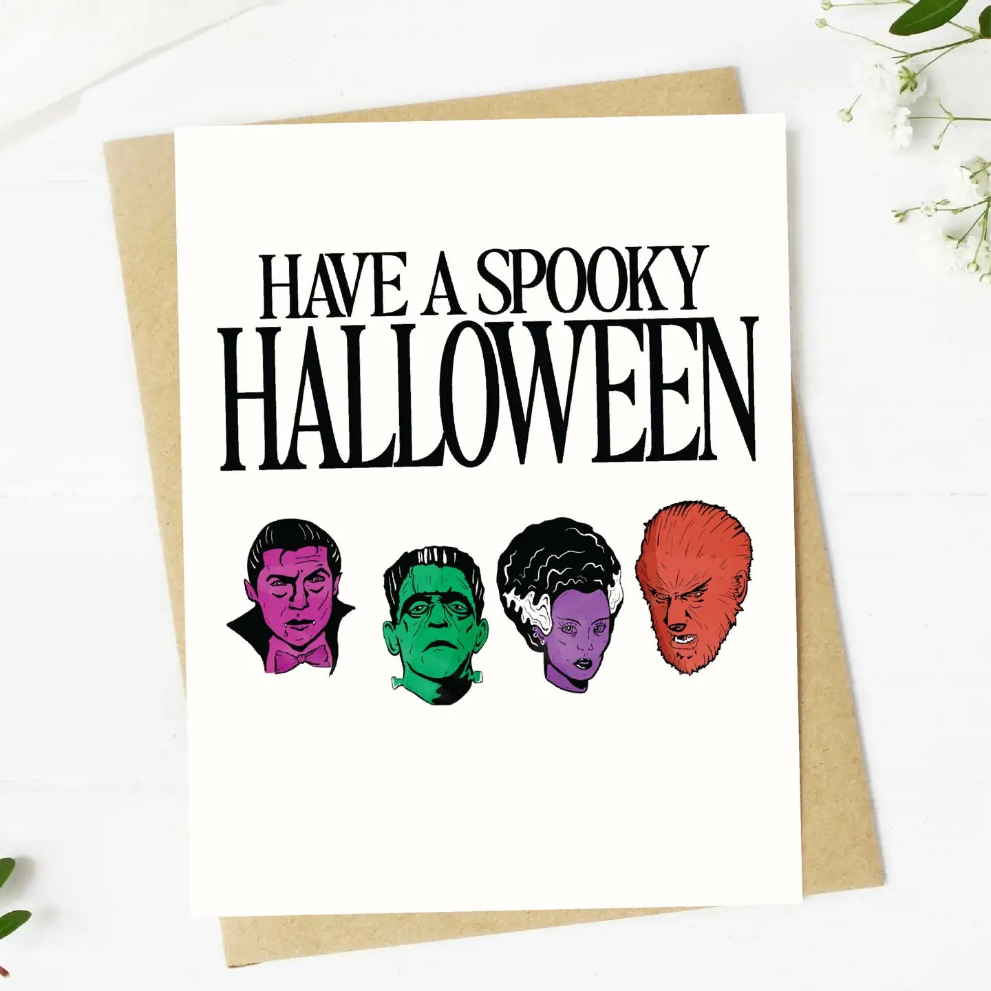 Have A Spooky Halloween Classic Monsters Card