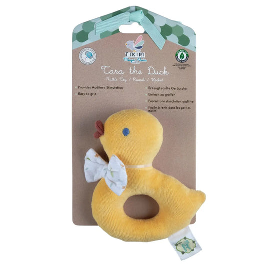 Tara the Duck Organic Fabric Rattle