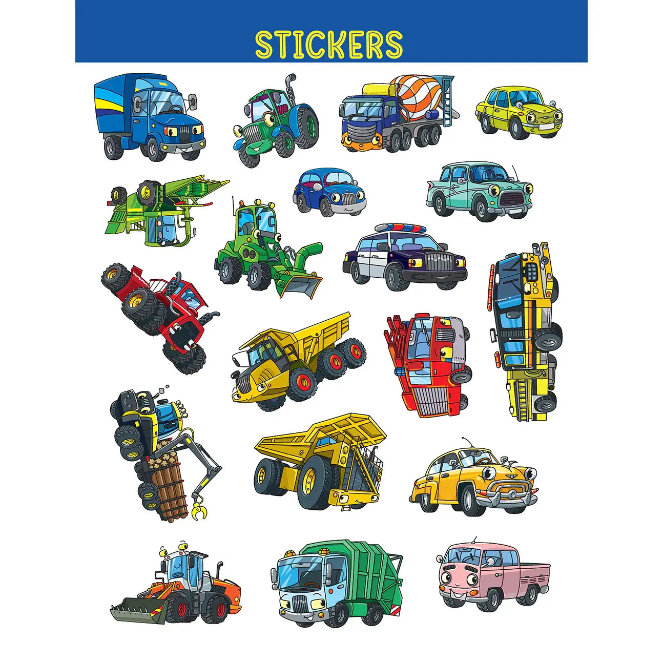 Super Cool Trucks, Tractors, and Cars - Coloring Book