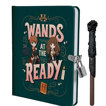 Wands At the Ready Lock & Key Diary