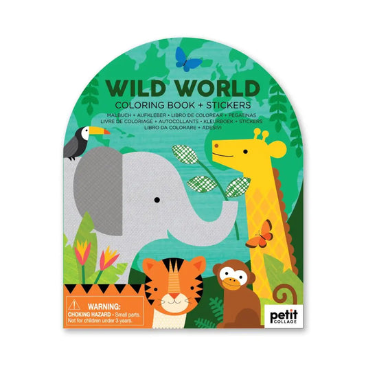 Coloring Book with Stickers: Wild World