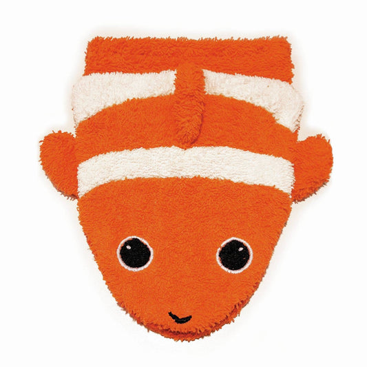 Organic Cotton Animal Washcloth - Clownfish