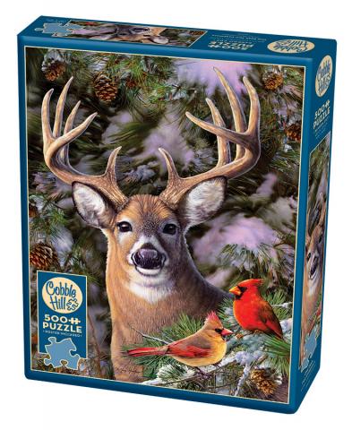 One Deer Two Cardinals 500pc